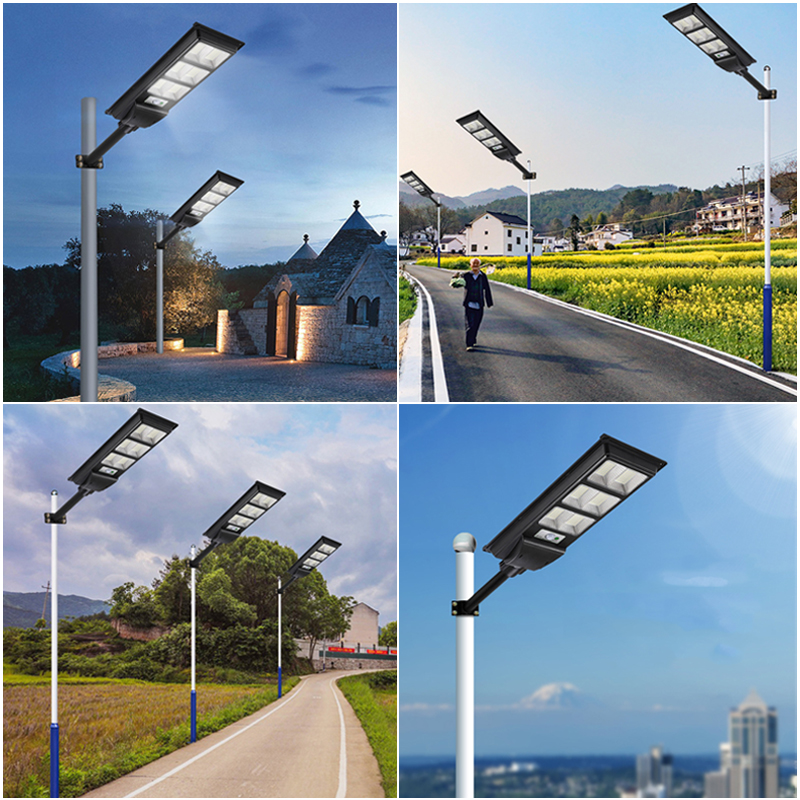 Outdoor Commercial 400W 500W 600W LED Solar Street Light IP67 Dusk-to-Dawn Roads Lamps Pole usalight