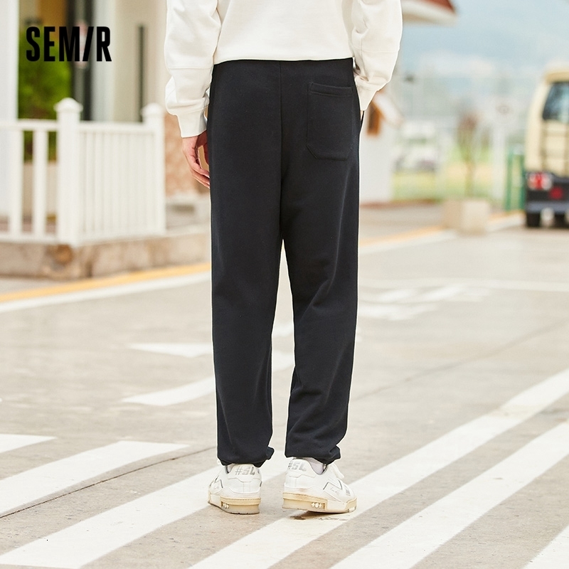 Men's Pants SEMIR Casual Pants Men Fleece Girdled Knit Trousers Boys Handsome And Energetic Korean Version Winter Pants 230320