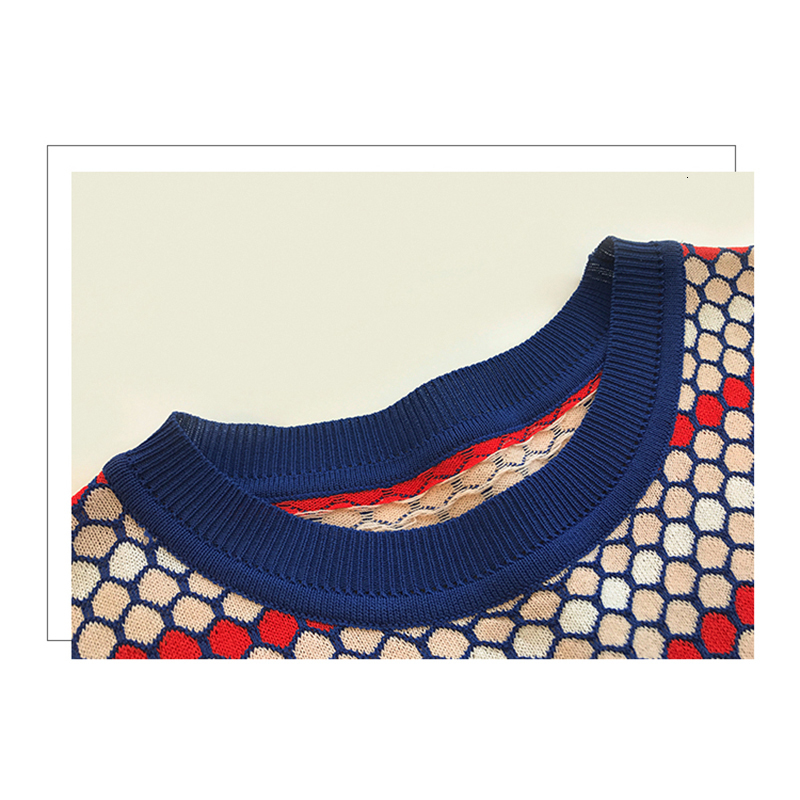 Women's T-Shirt LJSXLS Summer Ice Silk Short Sleeve T-Shirt Women Vintage Womens Clothing Tee Shirt Femmme Knitted Tshirts Polka Dot Tops 230320