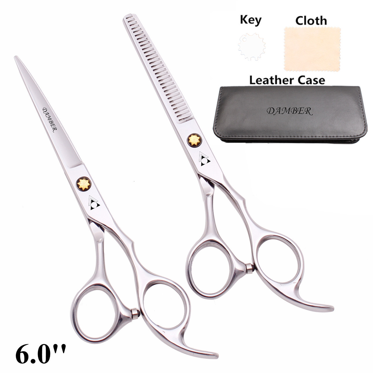 Hair Scissors 5 5 6 0 Professional dressing Thinning Barber Scissor Set Cutting 440C Japan Steel 888 230317