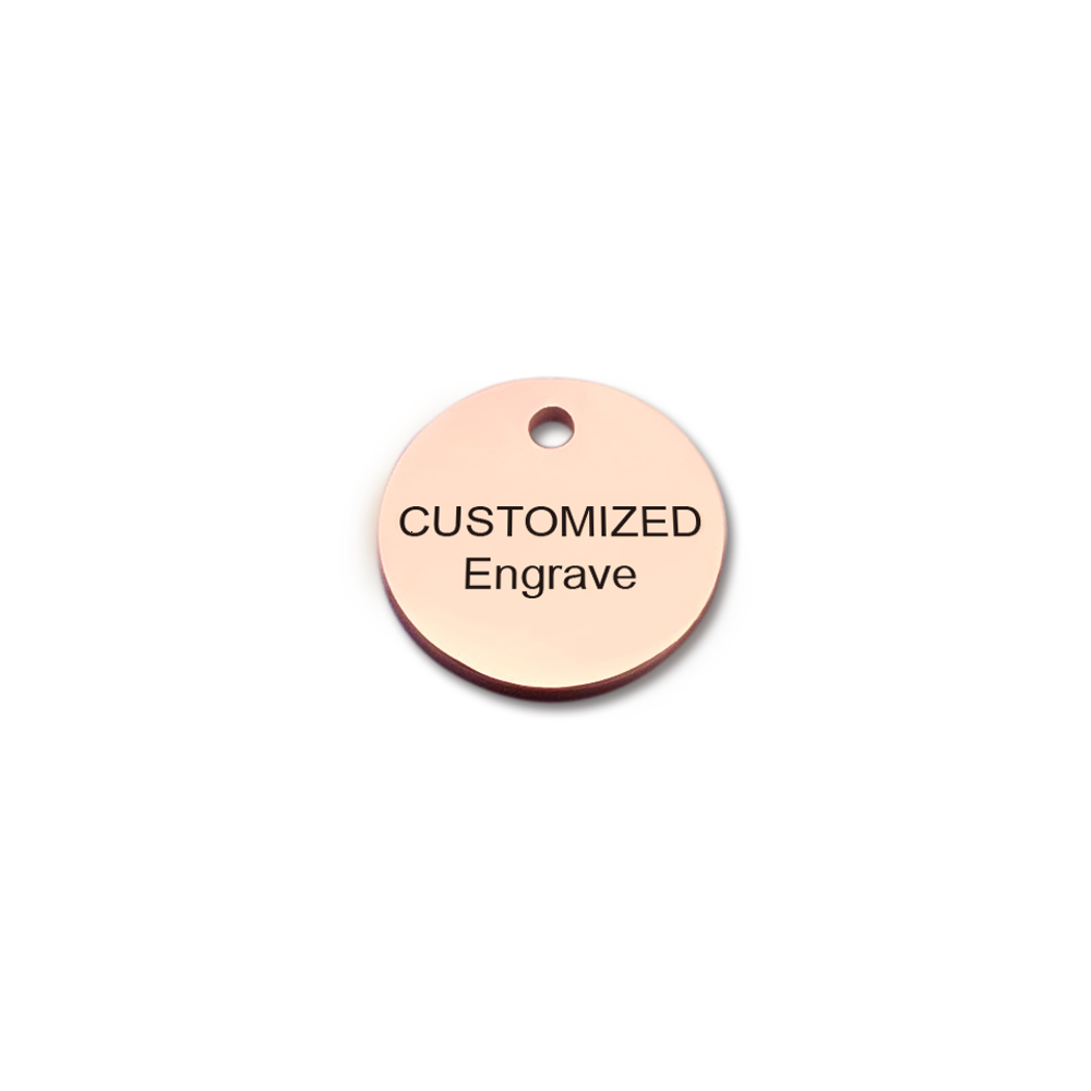 Charms 50pcs 10mm Custom Tags free Laser engraving Disc Mirror Polished Charm Engravable NecklaceTag Metal 230320
