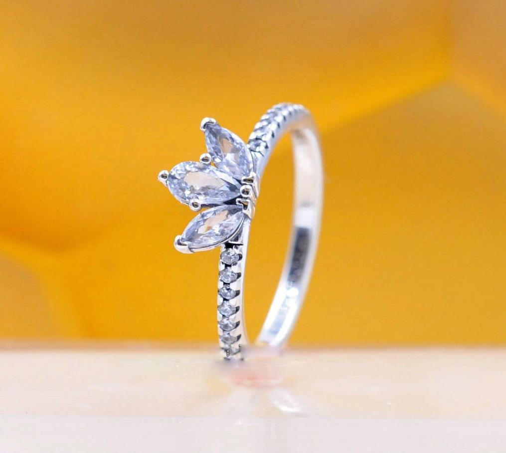 925 Sterling Silver Sparkling Herbarium Cluster Ring Fit P Jewelry Engagement Wedding Lovers Fashion Ring For Women