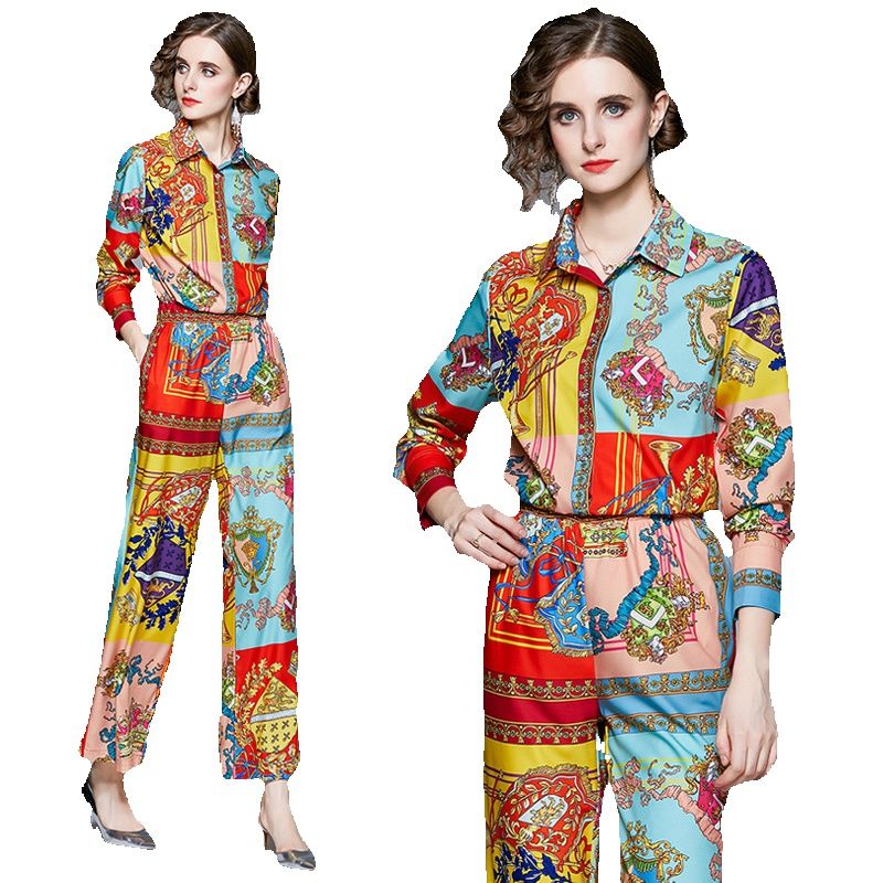 Women Designer Sets Two Piece Pants 2023 Elegant Print Shirt and Wide Leg Pants Set Holiday Casual Suits Spring Autumn Runway Long Sleeve Office Lady Plus Size Suit, Customize
Women Designer Sets Two Piece Pants 2023 Elegant Print Shirt and Wide Leg Pants Set Holiday Casual Suits Spring Autumn Runway Long Sleeve Office Lady Plus Size Suit, Customize