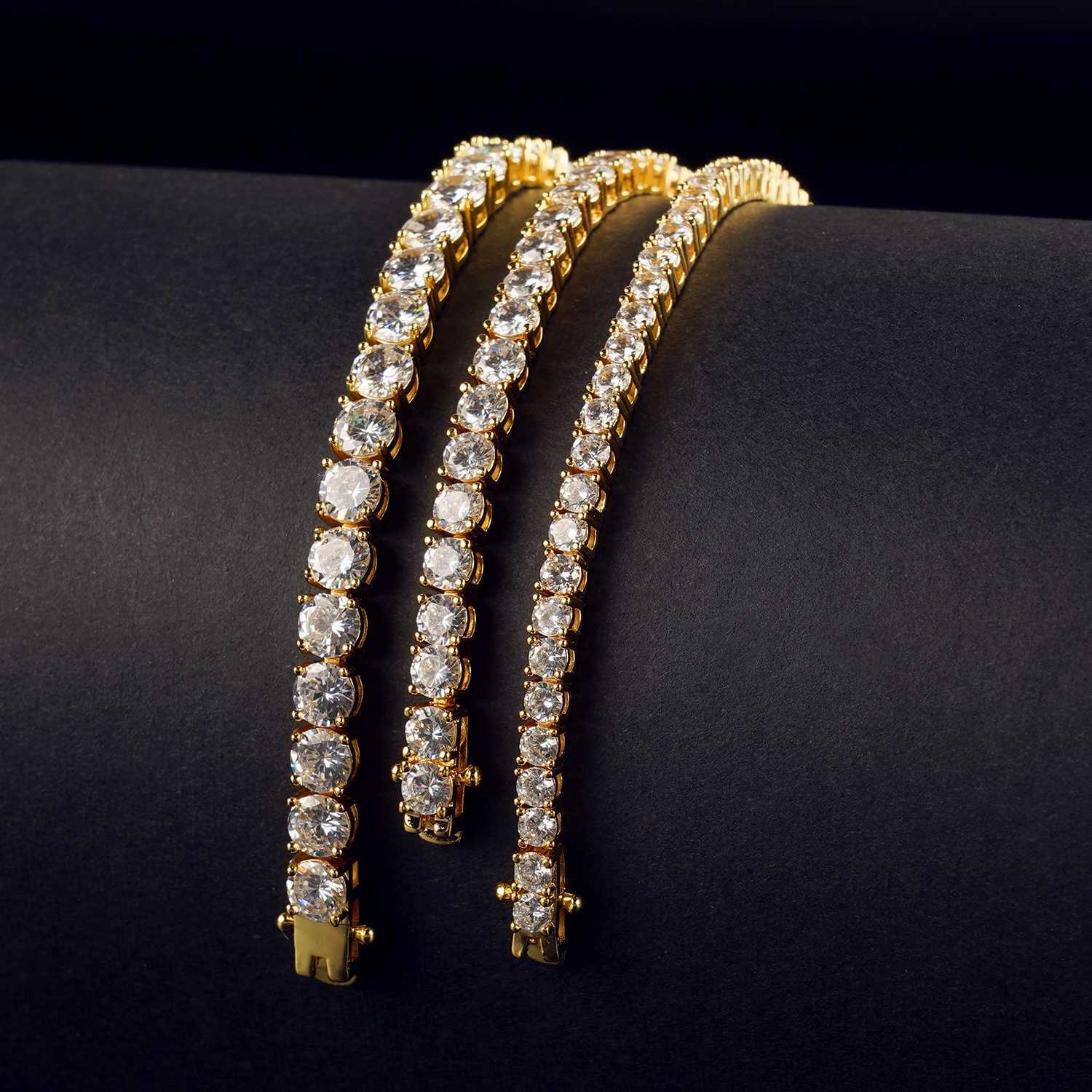 Juncheng Brass Gold Plated Men Women Wholesale Chain Cz Zircon Cubic Zirconia Diamond Tennis Bracelet