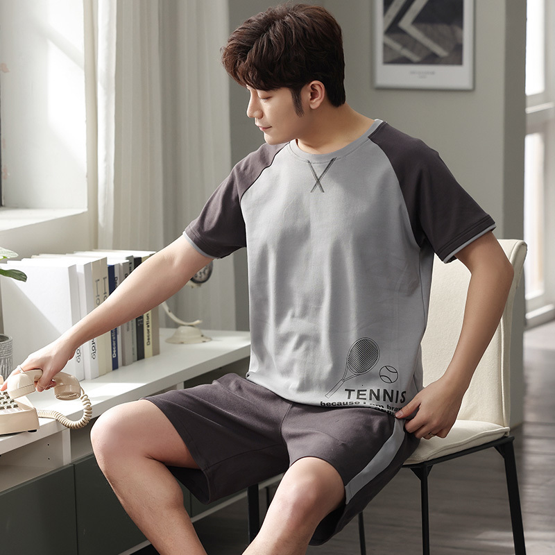 Men's Sleepwear 100% Cotton Men Sleepwear High Quality Summer Pajama Set Short Sleeve Plaid Shorts Pijamas Elegant Plus Size L-4XL Nightwear 2303