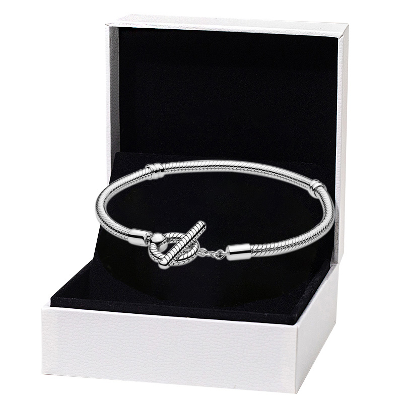 T-Bar Snake Chain Bracelet Real Sterling Silver for Pandora Wedding Party Jewelry For Women Girlfriend Gift designer Bracelets with Original Box Set
T-Bar Snake Chain Bracelet Real Sterling Silver for Pandora Wedding Party Jewelry For Women Girlfriend Gift designer Bracelets with Original Box Set