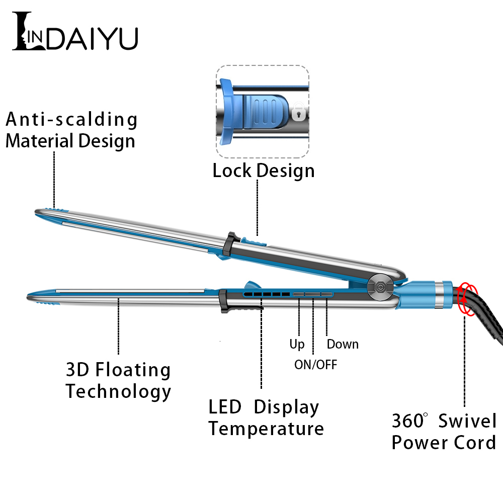 Hair Straighteners LDY 465F Flat Iron Straightener Professional Fast Electric Straightening Curls Styling Tool 110-240v 230317