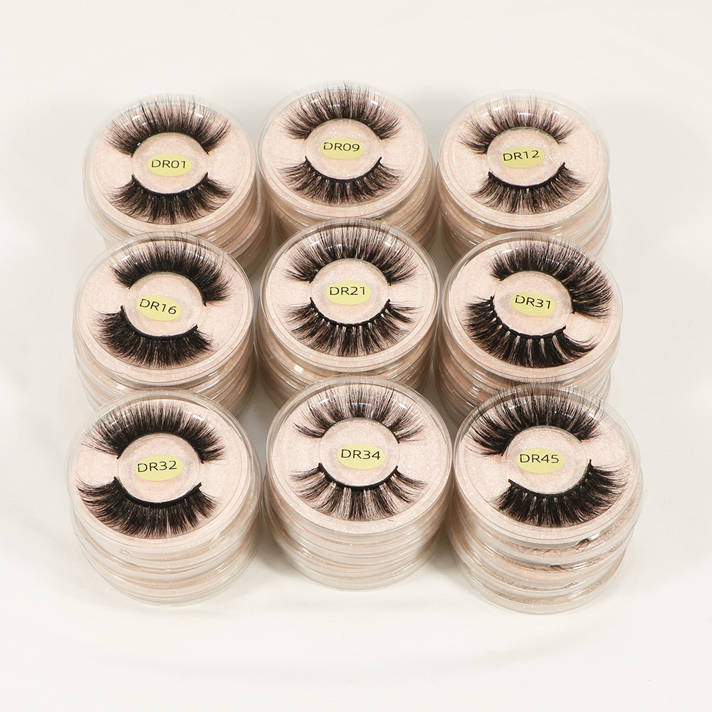 3D Faux Mink Eye Lashes Natural Strip Eyelashes Wholesale Hand Made for Makeup