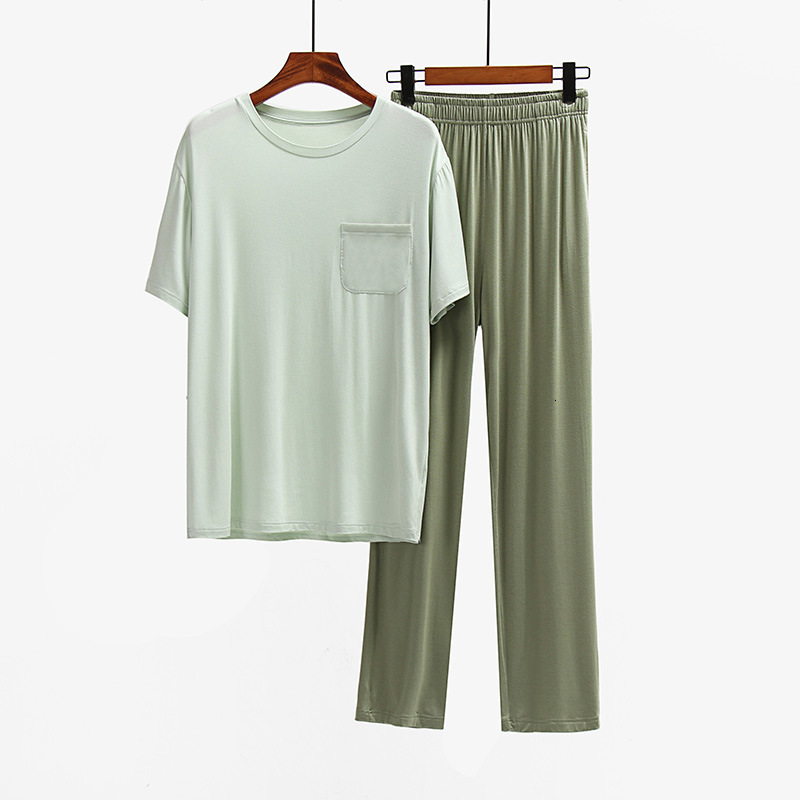 Men's Sleepwear Modal Men's Pajamas Sets Spring Summer Short Sleeve O Neck Lounge Wear High Quality Plus Size Home Clothes For Men Suit 2303