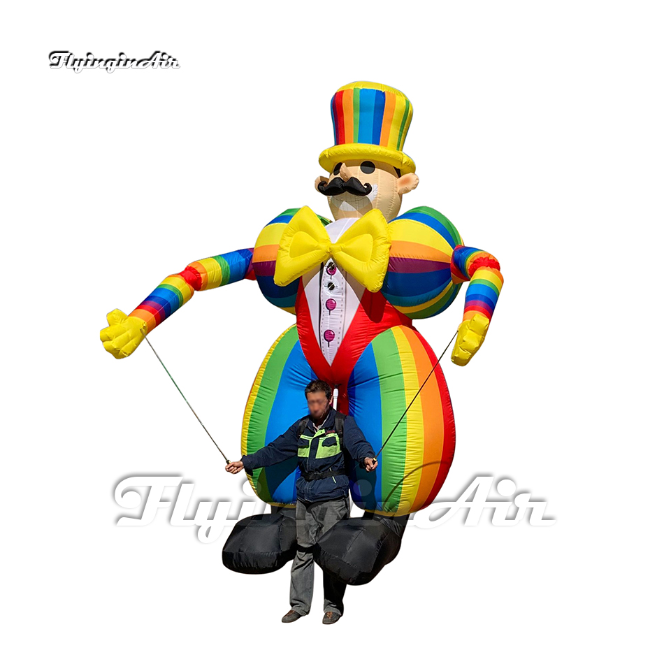 Funny Walking Inflatable Clown Puppet Multi-style Parade Costume Moveable Blow Up Cartoon Clown Doll For Carnival Stage Show