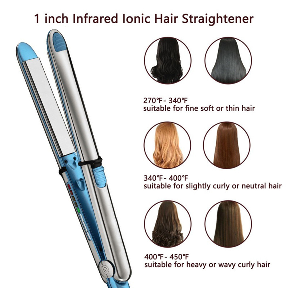 Hair Straighteners 465F Professional Flat Iron Straightener Ceramic Straightening Curl Styling Tool PTC Heating Curler 230317