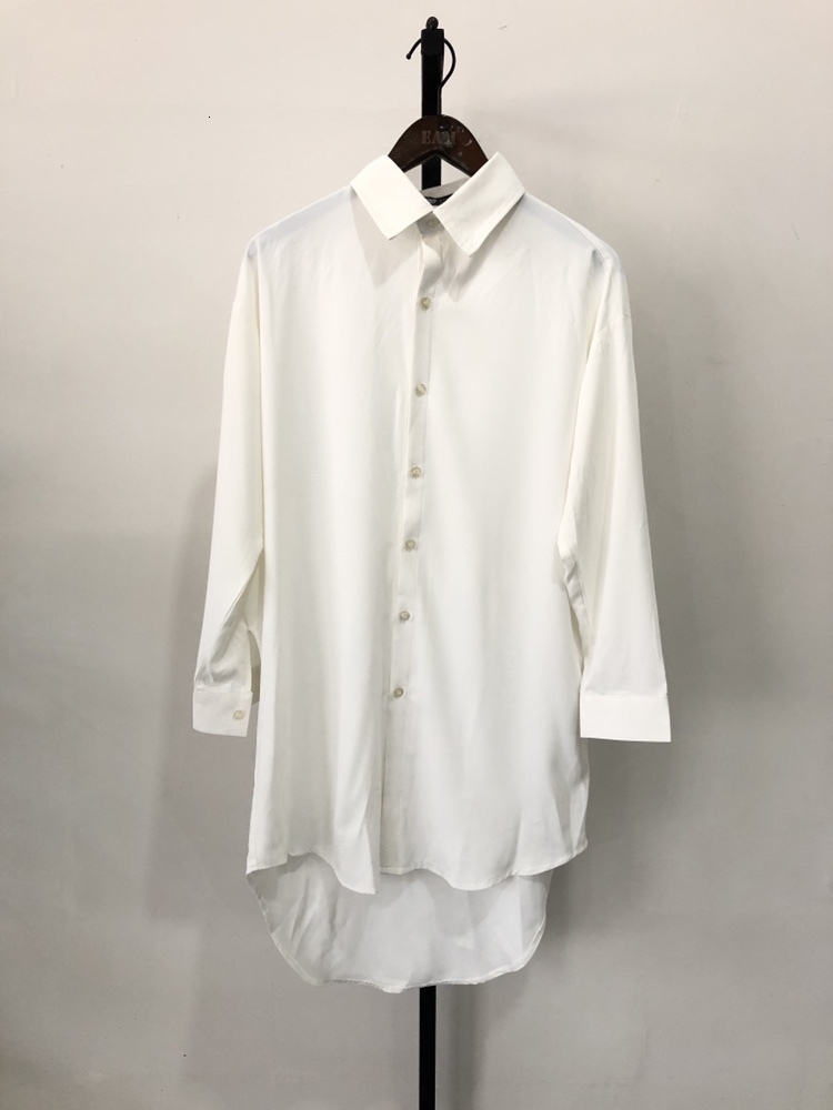 Men's Casual Shirts PFNW Autumn Spring Fashion Darkwear Men Irregular Swallow Tail Long Sleeve Shirt Casual Korean Solid Tops 12A3166 230320