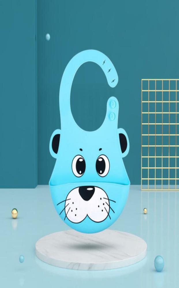 Baby Silicone Bib Infant Cartoon Waterproof Bibs Children Silicone Bib Baby Saliva Rice Pocket Maternal Infant Products HHC6991