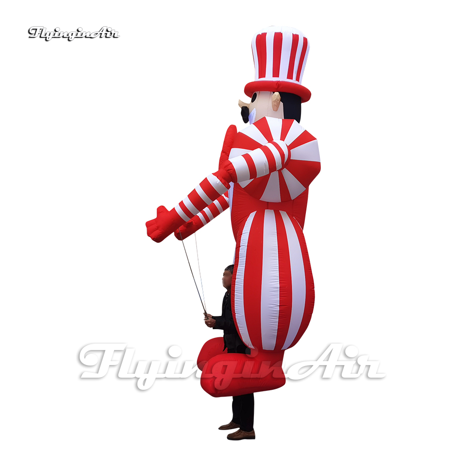 Walking Inflatable Clown Puppet Parade Performance Wearable Blow Up Cartoon Figure Doll For Carnival Event Show