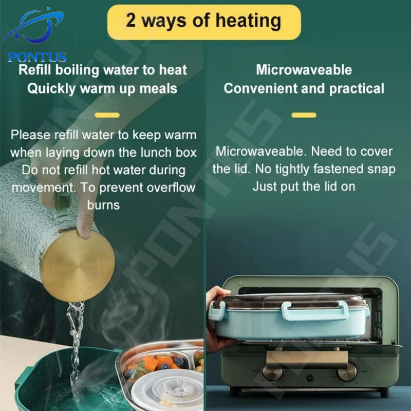 Lunch Boxes 4 Grid Thermal Leakproof Bento 304 Stainless Steel Microwave s for Work Picnic Food Warm Keeping Storage 230320