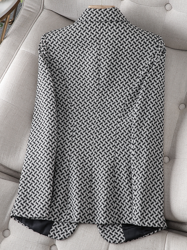 Women's Suits Blazers Autumn Winter Black Brown Striped Women Formal Blazer Ladies Female Slim Single Button Business Work Wear Jacket 230320