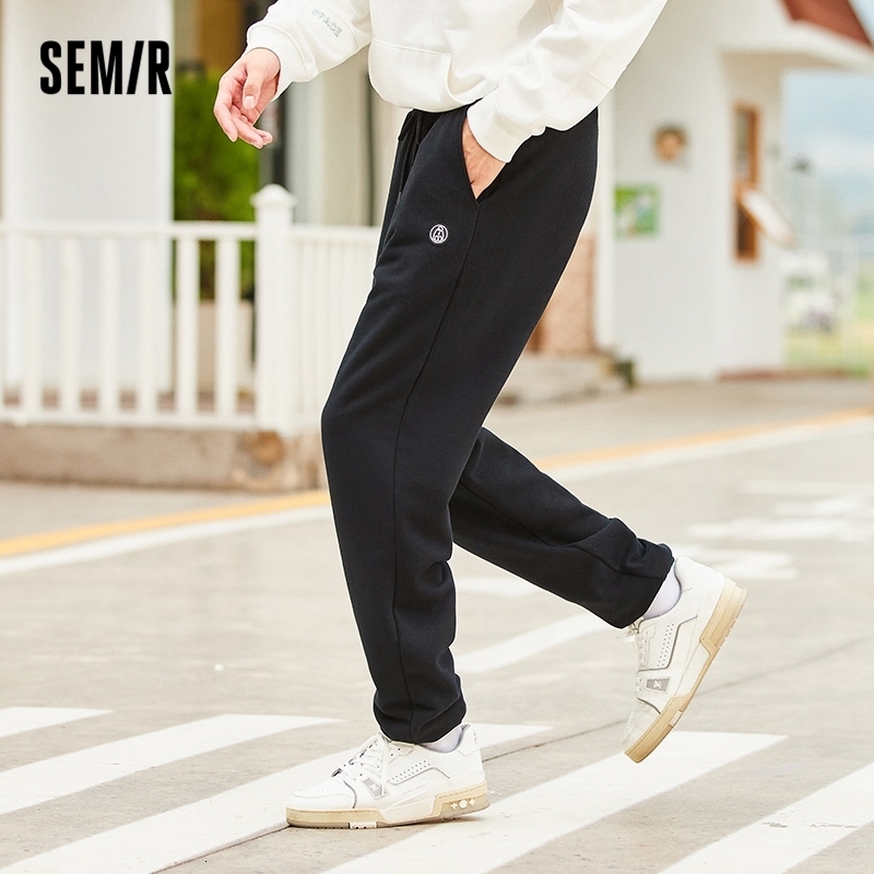Men's Pants SEMIR Casual Pants Men Fleece Girdled Knit Trousers Boys Handsome And Energetic Korean Version Winter Pants 230320