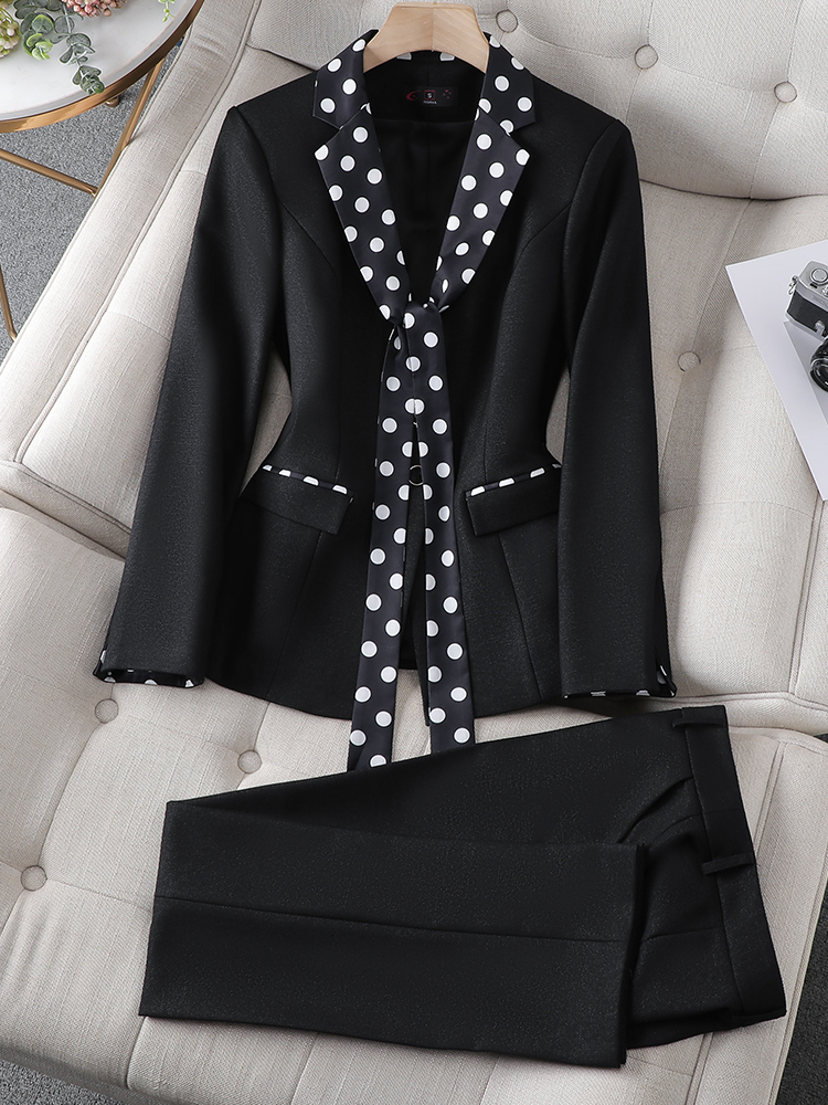 Women's Elegant Black Green Purple Blazer Suit - Formal Office Work Wear, 2 Piece Set