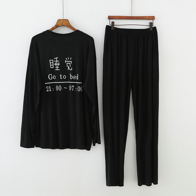 Men's Sleepwear Spring Autumn Four Seasons Pure Cotton Sleeping Couple Pajamas Set Men And Women House Wear Long-Sleeved Loose Home Clothes 23032