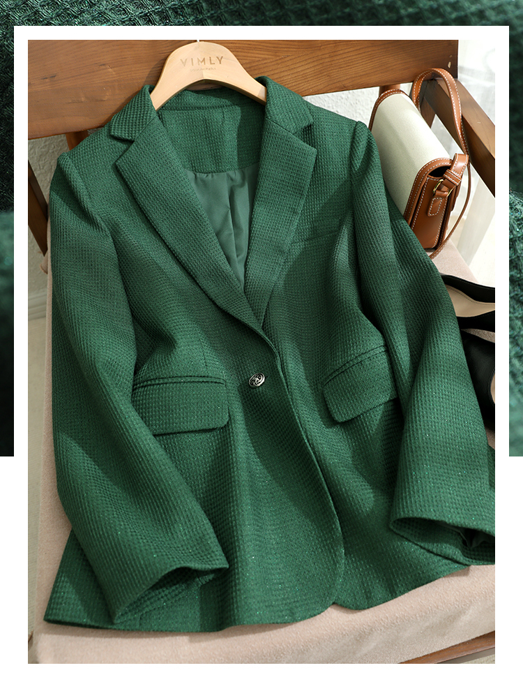 Women's Suits Blazers Vimly 2023 Casual Blazer Spring Jacket Long Sleeve Open Front Work Office Lapel Button Green Suit In Outerwears V7766 23032