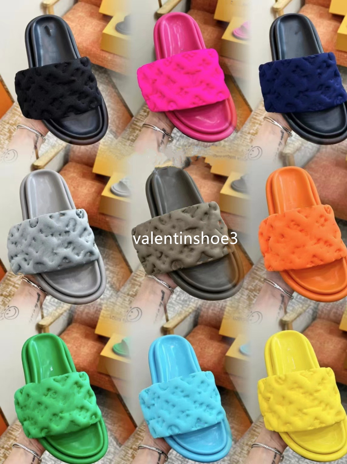 Designer slipper with box luxury sandal men women shoes Pool Pillow Comfort Embossed Mules copper triple black pink ivory summer fashion slides beach slippers, 12
Designer slipper with box luxury sandal men women shoes Pool Pillow Comfort Embossed Mules copper triple black pink ivory summer fashion slides beach slippers, 12