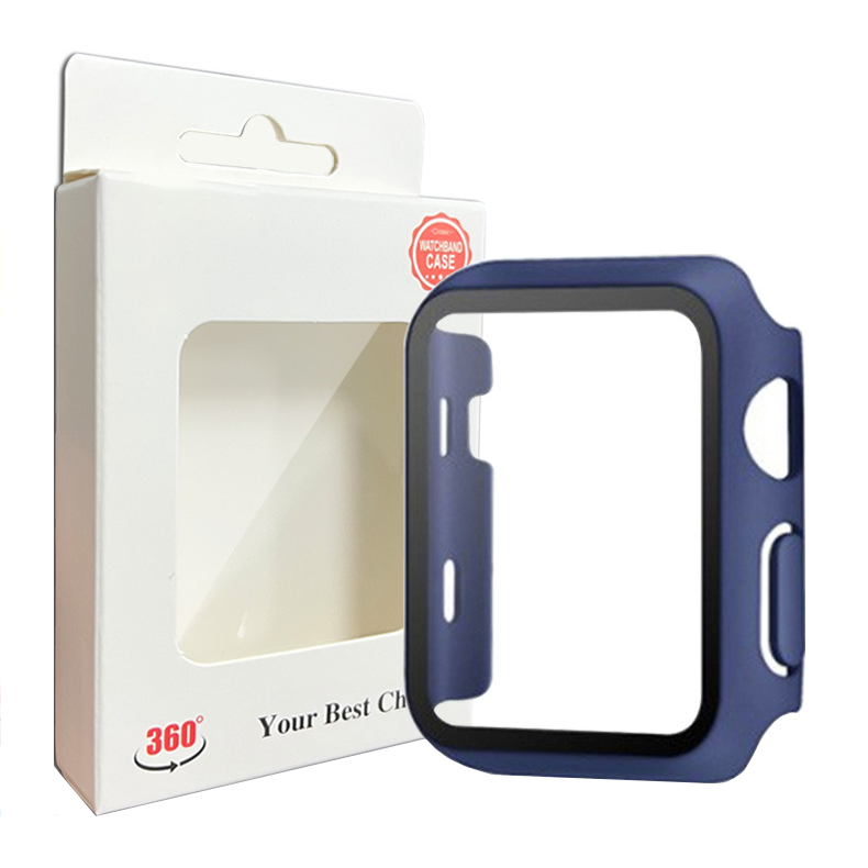 for apple watch cases 8 7 6 5 4 3 2 1 se 49mm 45mm 44mm 42mm 41mm 40mm 38mm hard pc builtin tempered glass screen protector full coverage 2rd generation cover