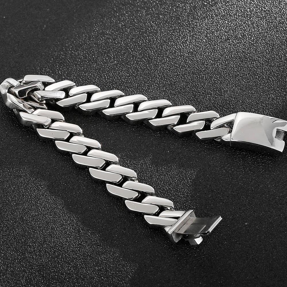 Charm Bracelets Polished Stainless Steel 1314MM Men's On Hand Chain Man Bracelet Chic Style Men's Bracelets Jewelry Accessory Engraveable 23