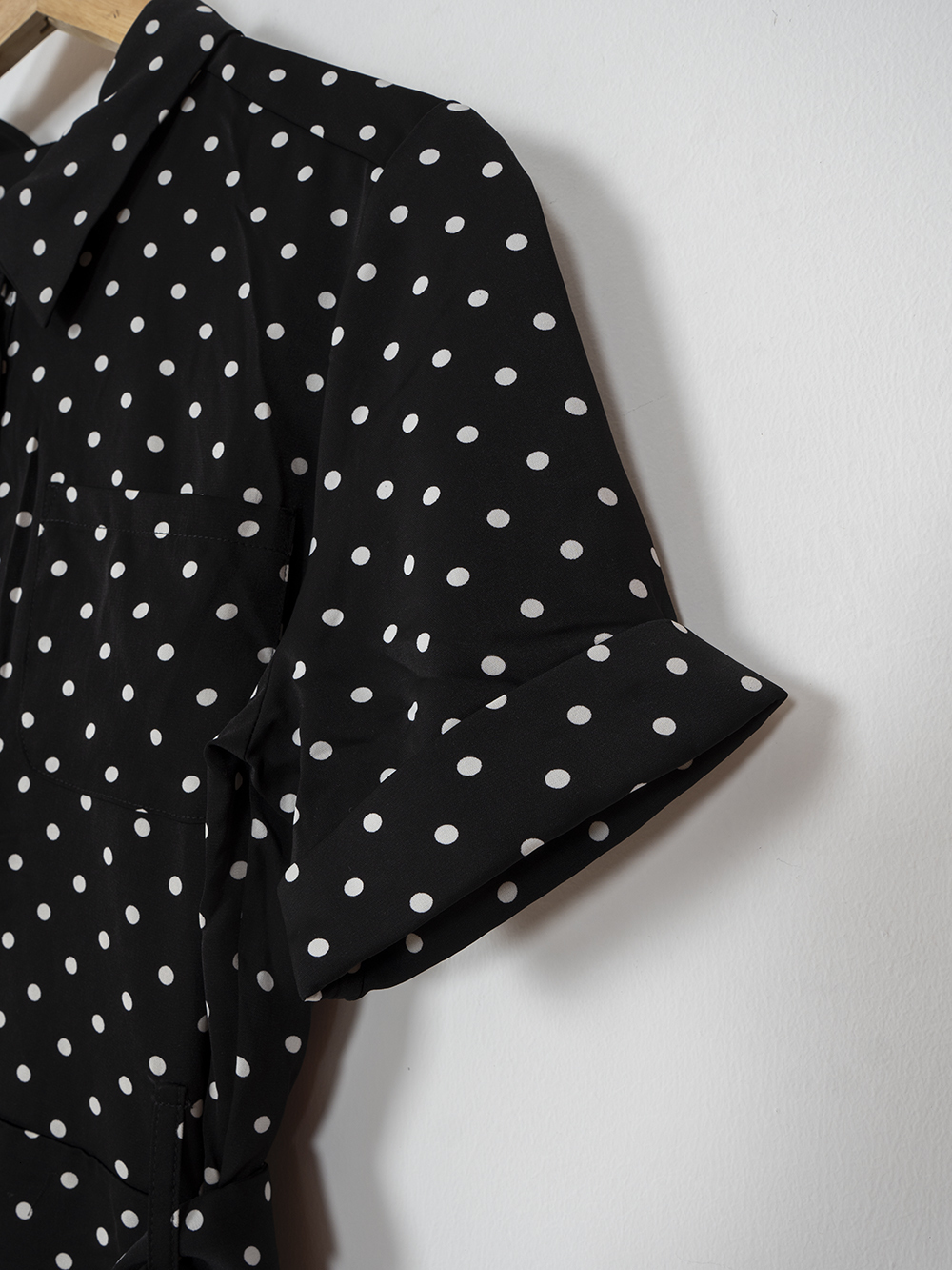 Casual Dresses Rowling Mirror Dot Black Belt Midi Dress Women Turndown Collar Casual Retro Vacation Beach Dress 230321