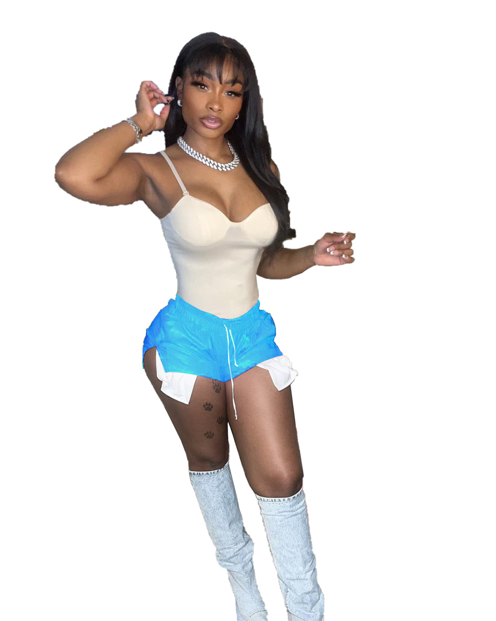 2023 Designer Leather Shorts Summer Women Casual PU Shorts Faux Leather High Waisted Shorts with Pockets Fashion Y2k Short Pants Wholesale items bulk 