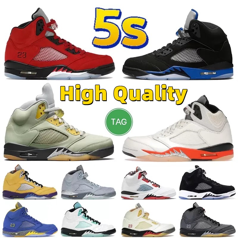 Jordens Basketball Shoes Men Women 5s Sports Sneakers Fire Raging Red Jade Horizon Blue Bird Sail Racer Metallic Green UNC Black Metallic Wolf Grey Trainers
Jordens Basketball Shoes Men Women 5s Sports Sneakers Fire Raging Red Jade Horizon Blue Bird Sail Racer Metallic Green UNC Black Metallic Wolf Grey Trainers