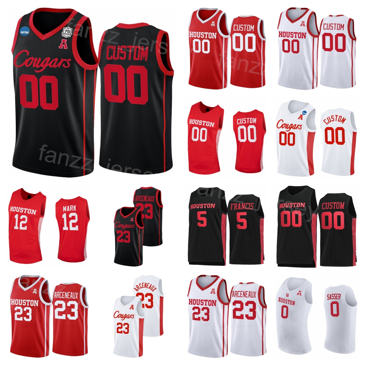 Houston Cougars College Jersey Basketball 5 JaVier Francis 23 Terrance Arceneaux 34 Hakeem Olajuwon 44 Elvin Hayes 22 Clyde Drexler University Stitched NCAA, Black
Houston Cougars College Jersey Basketball 5 JaVier Francis 23 Terrance Arceneaux 34 Hakeem Olajuwon 44 Elvin Hayes 22 Clyde Drexler University Stitched NCAA, Black