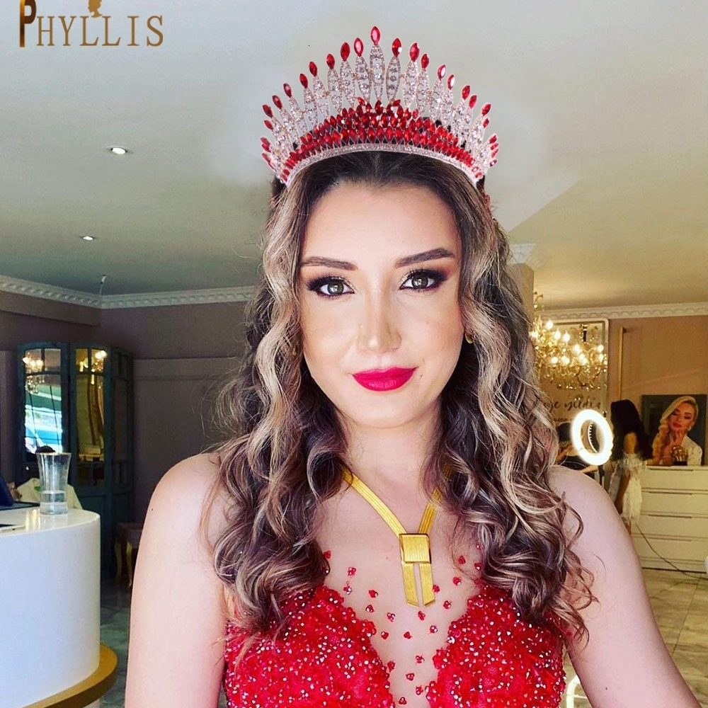 Wedding Hair Jewelry A333 Blue Crystal Queen Diadem Wedding Tiara for Bride Jeweled Pageant Crowns for Women Princess Headpieces Hair Accessories 2303