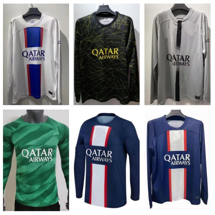 22 23 pSGs Long Sleeve Soccer Jerseys Messis 2022 2023 Paris maillot de foot SERGIO RAMOS HAKIMI MBAPPE Football Shirt VERRATTI MARQUINHOS Maillots goalkeeper
22 23 pSGs Long Sleeve Soccer Jerseys Messis 2022 2023 Paris maillot de foot SERGIO RAMOS HAKIMI MBAPPE Football Shirt VERRATTI MARQUINHOS Maillots goalkeeper