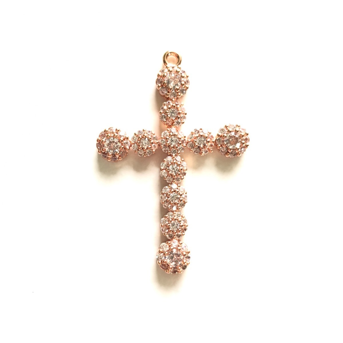 Charms 5pcs Religious Cross Pendants for Women Bracelets Men Necklace Making Bling Zirconia Handmade Jewelry Accessory Wholesale 230320