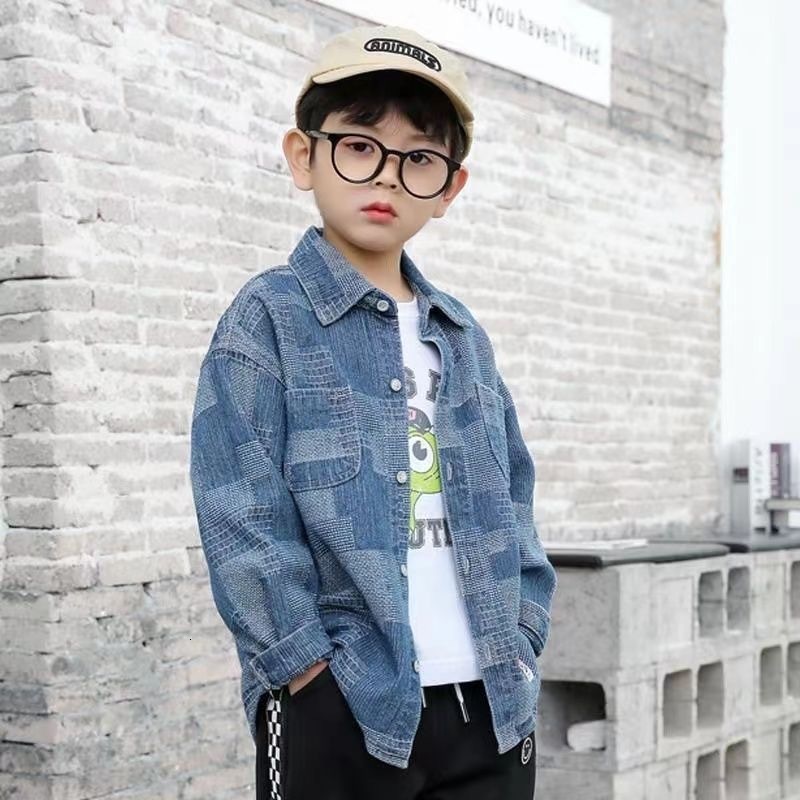 Kids Shirts Children Long Sleve Shirts For Boys Cotton 100% Teenage Full-Sleeved Kids Boy'S Shirts Clothing For 110-160cm Wear In School 230321