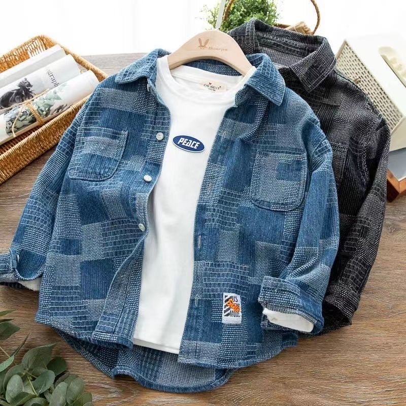 Kids Shirts Children Long Sleve Shirts For Boys Cotton 100% Teenage Full-Sleeved Kids Boy'S Shirts Clothing For 110-160cm Wear In School 230321