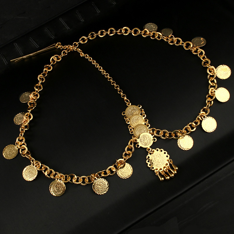Wedding Hair Jewelry Arabic Coin Head Chain for Women Gold Plated Wedding Hair Accessories Bridal Ethnic Hair Pins and Clips Bijoux De Front Mariage 2