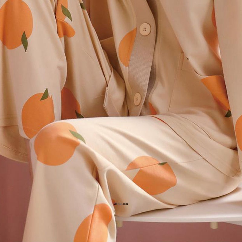 Women's Sleepwear Size 6XL 150KG Women Sleepwear Coat V Neck Long Sleeve Tops and Pants Pajamas Sets For Women Big Size Home Wear 230321