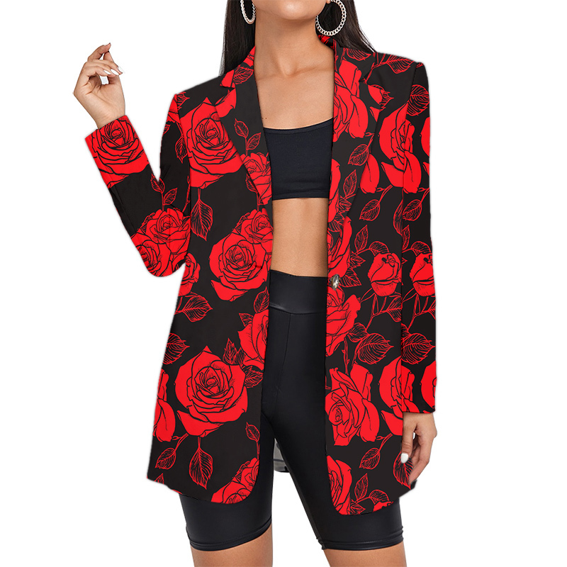 Women's Suits Blazer's Suit Camouflage Blazers Skull Floral Custom Lady Long Beer Bottle Dropship Plaid Printed Wholesale Oversized Coat 230