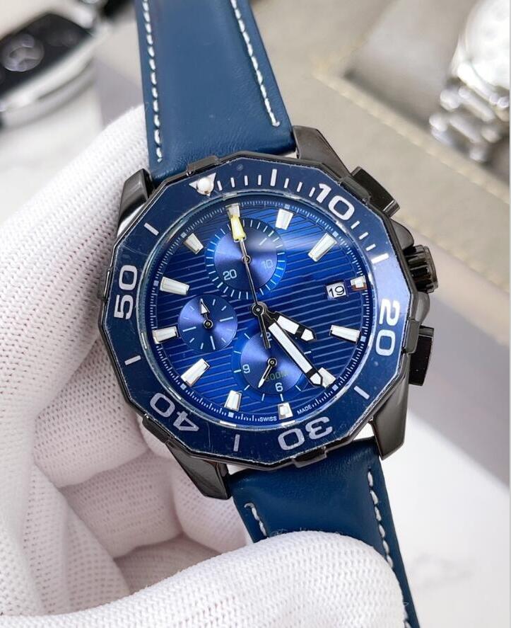 high quality Three needle series luxury mens watches Dual calendar function Quartz Watch designer wristwatches Top Brand Fashion leather strap, Packaging box
high quality Three needle series luxury mens watches Dual calendar function Quartz Watch designer wristwatches Top Brand Fashion leather strap, Packaging box