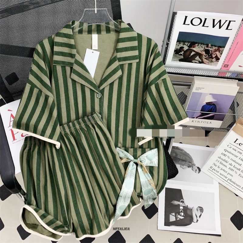 Women's Sleepwear Large Size 6XL 150KG Summer Women Pajamas Turn Down Collar Short Sleeve Tops and Shorts Sweet Sleepwear Pajamas Suit 230321