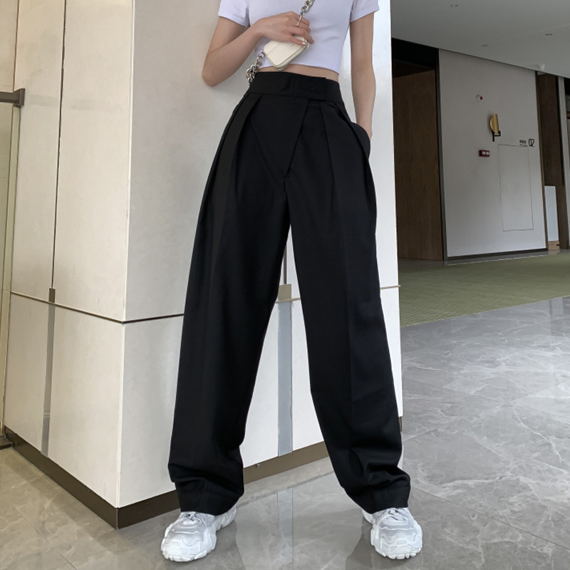 Women's Pants Capris High waist sagging casual pants female Korean version of loose wide legs were thin and versatile straight 230321