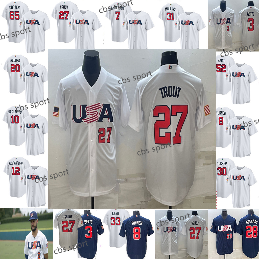 Team USA 2023 World Baseball Classic WBC Baseball Jerseys 27 Mike Trout Nolan Arenado Pete Alonso 12 Kyle Schwarber Tim Anderson 3 Mookie Betts Clayton Men Women Youth, Men color 6
Team USA 2023 World Baseball Classic WBC Baseball Jerseys 27 Mike Trout Nolan Arenado Pete Alonso 12 Kyle Schwarber Tim Anderson 3 Mookie Betts Clayton Men Women Youth, Men color 6
