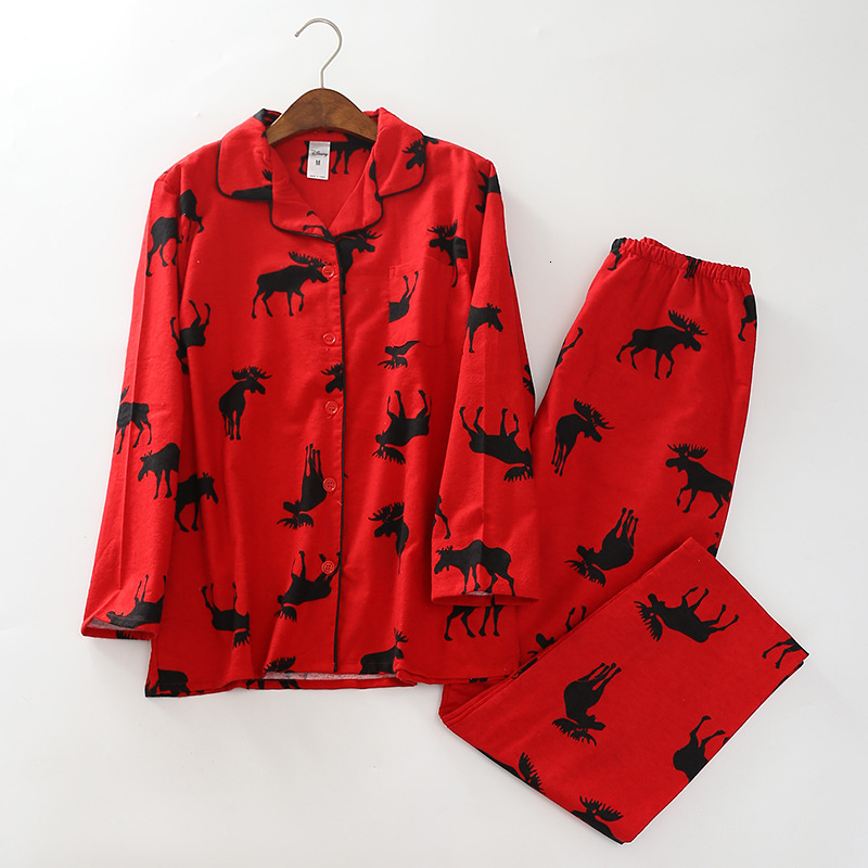 Women's Sleepwear BZEL Pajamas Women Kawaii Cartoon Pajamas 100% Brushed Cotton Female Cute Night Suit Long Sleeve Sleepwear Big yard S-L 230321