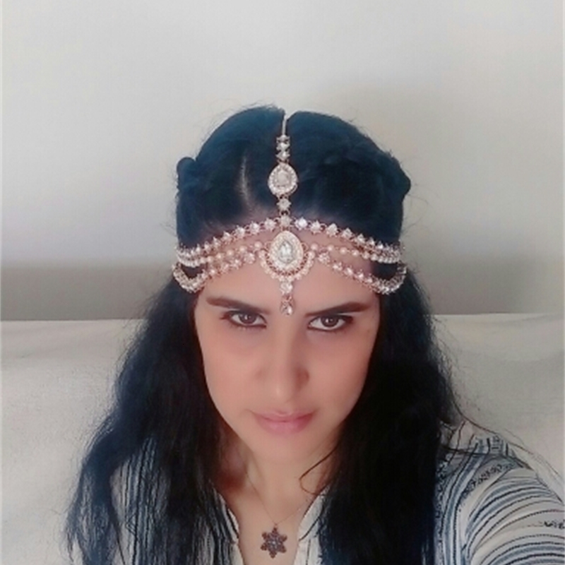 Wedding Hair Jewelry Handmade Kundan Stones Hair Chain Goddess Bridal Wedding Prom Head Chain Head Jewellery 230320