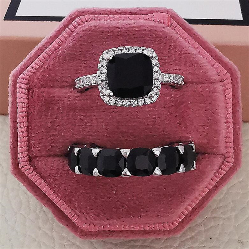 Ins Top Sell Wedding Rings Luxury Jewelry 925 Sterling Silver Cushion Shape Emerald 5A Cubic Zircon CZ Diamond Handmade Party Eternity Women Engagemen