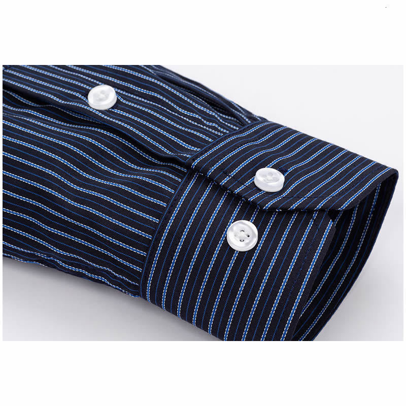 Men's Casual Shirts Men's Long Sleeve Striped Shirt Non-Iron Formal Casual Office Social Business Dress Shirts Standard-fit Cotton High Qual