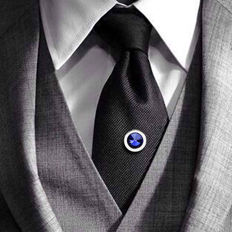 Cuff Links HAWSON Round Crystal Tie Tack for Men's Shirt Jewelry Fashion Pin Gift Men 230320