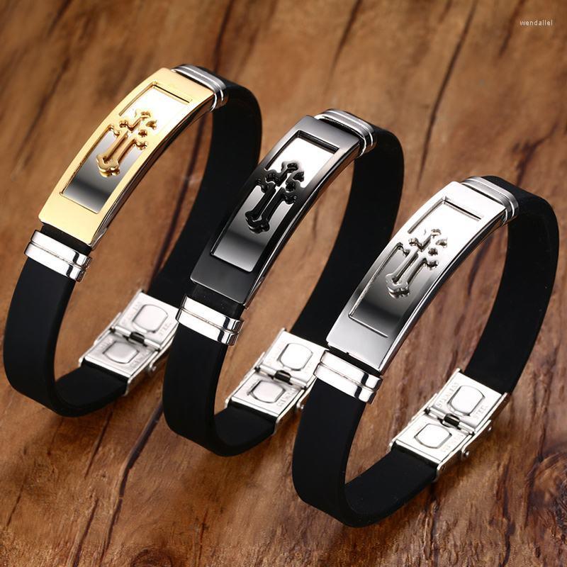 Charm Bracelets 12mm Cross For Men Soft Rubber Silicone Bangle Bible Quotes Christ Prayer Wristband Casual Male Jewelry
Charm Bracelets 12mm Cross For Men Soft Rubber Silicone Bangle Bible Quotes Christ Prayer Wristband Casual Male Jewelry