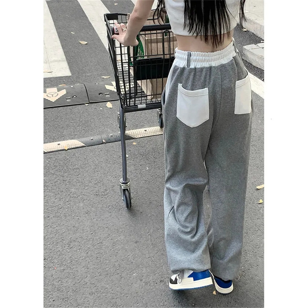 Women's Capris Y2k Fashion Casual Loose Summer Thin Sports Pants Women Elastic High Waisted Vintage Trousers Female Wide Leg Sweatpants 230321 Z2